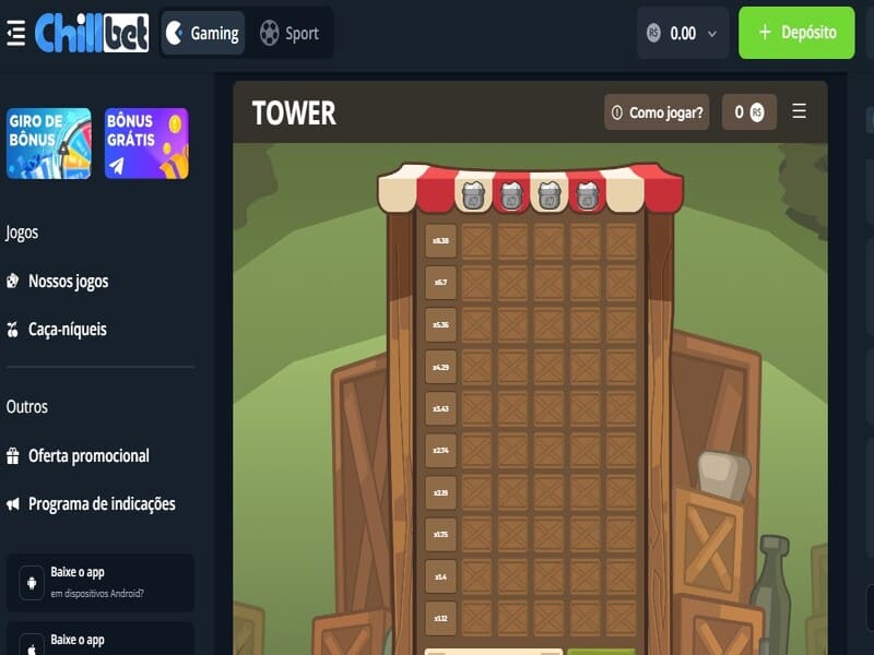 Passo a passo para apostar no cassino Chillbet