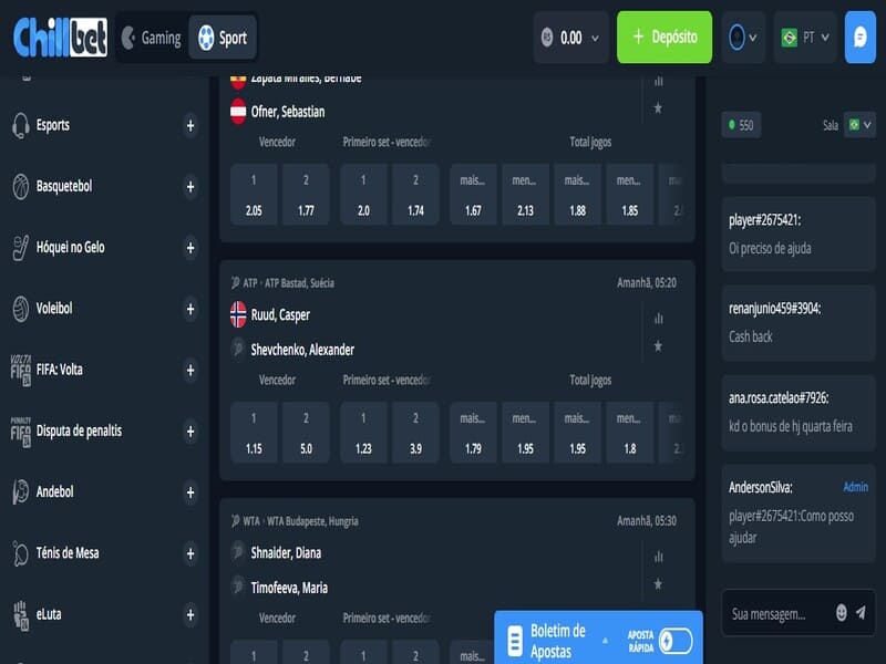 Esportes na Chillbet net