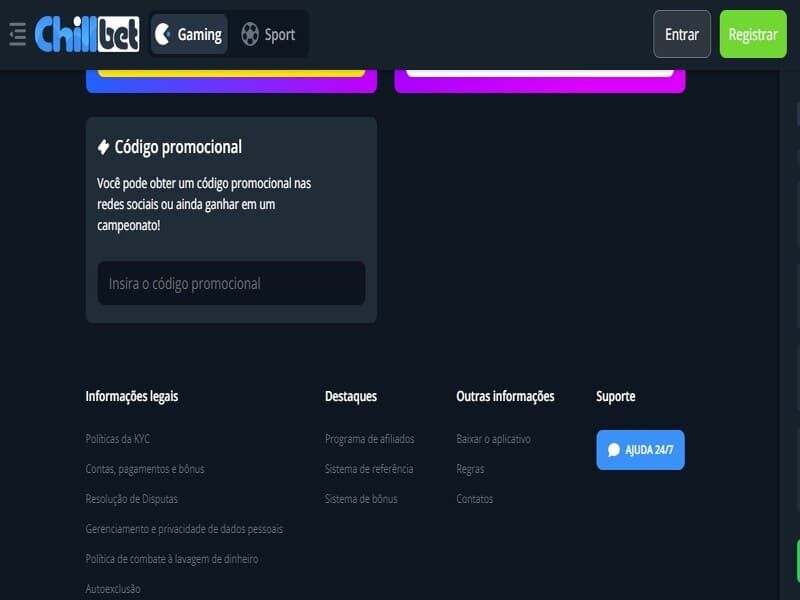 Código promocional Chillbet
