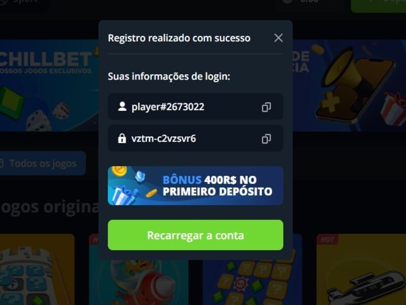 Cadastro Chillbet
