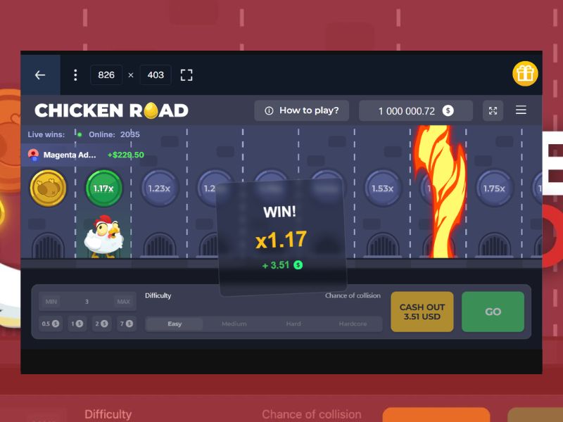 Haz tus apuestas o juega gratis en la tragaperras Chicken Road