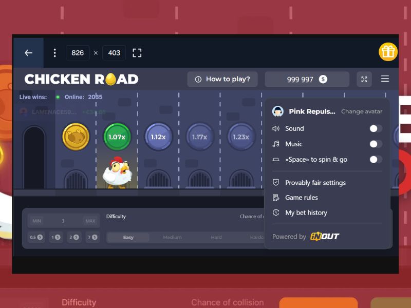 Características de Chicken Road online