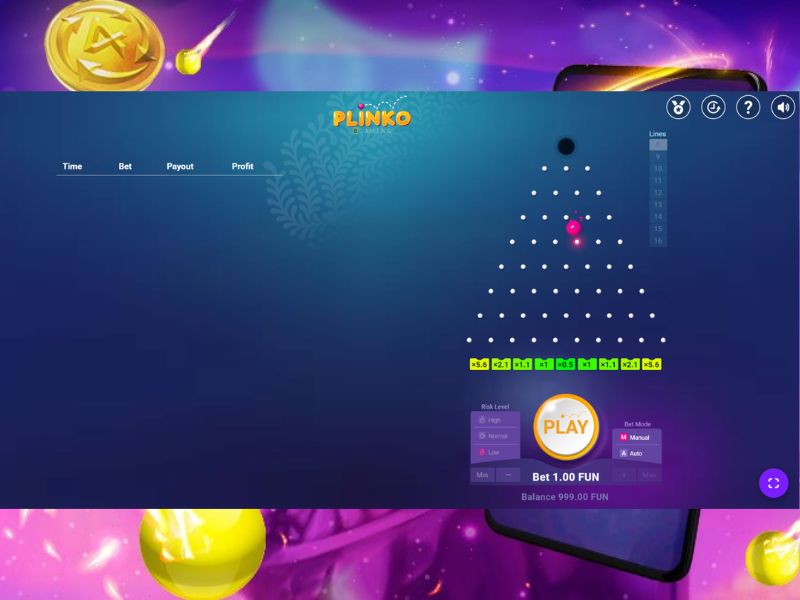 Reglas del juego de Plinko online