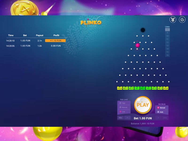 Características del Plinko online